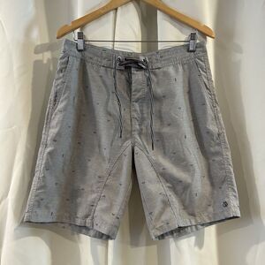 Free World Men's 31 Waist  Light‎ Blue Geometric Print Beach Swim Shorts Hybrid